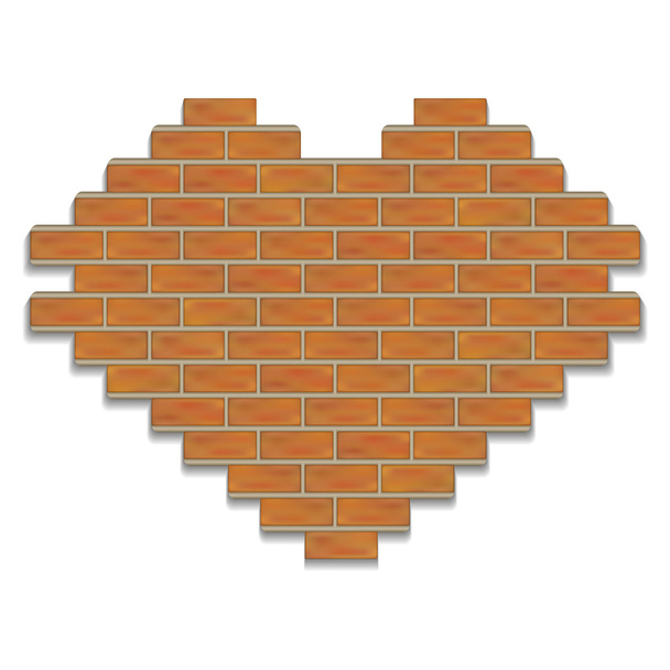 Vector brick orange heart - Vektor, Bild