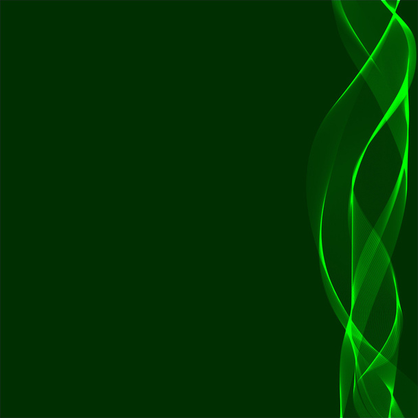 Πράσινο κυματιστής κορδέλλας σε σκούρο φόντο - Διάνυσμα, εικόνα