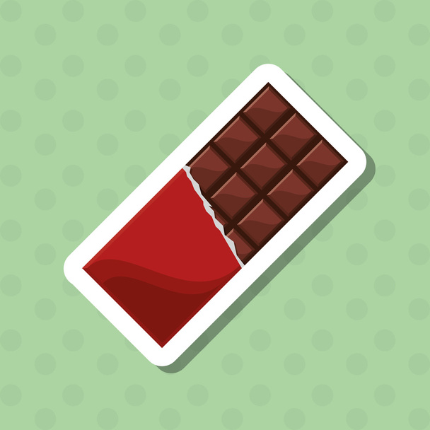 színes csokoládé tervezés, vektoros illusztráció, édes és finom - Vektor, kép