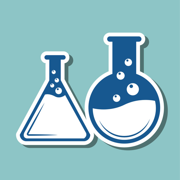 laboratory flask  over white background - Vector, Image