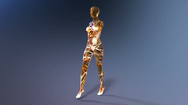 3D CG rendering of a walking woman - Materiał filmowy, wideo