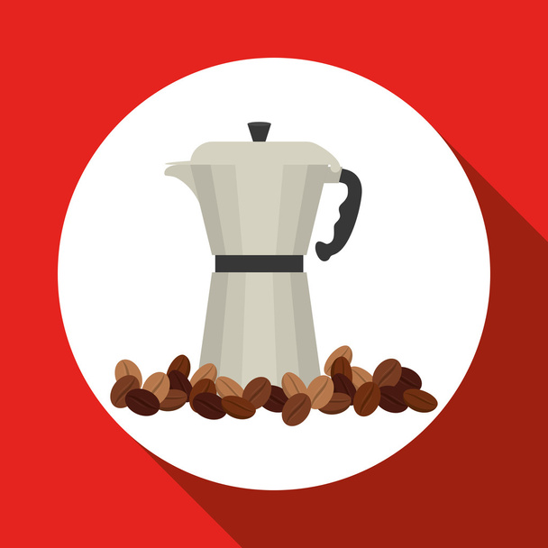 Koffie ontwerp. Ontbijt conceptl. witte achtergrond - Vector, afbeelding