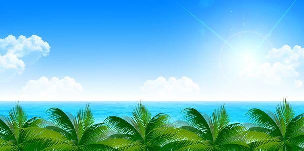 Морський літній пейзажний фон
 - Вектор, зображення