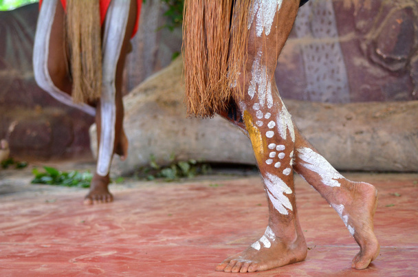 Yirrganydji Les hommes autochtones dansent pendant le spectacle culturel autochtone
 - Photo, image