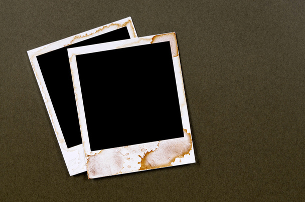 Dwa stary Witraż polaroid styl puste zdjęcie drukowania ramek  - Zdjęcie, obraz