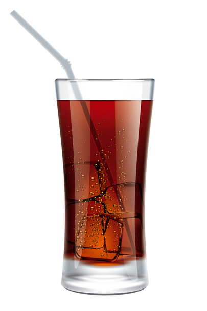 glas cola met bubbels - Foto, afbeelding
