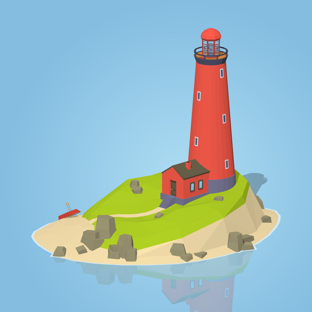 Low poly lighthouse - Vector, Image