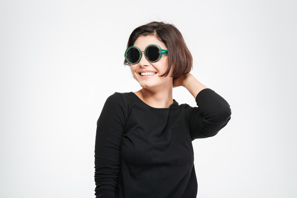 Happy woman in sunglasses - 写真・画像