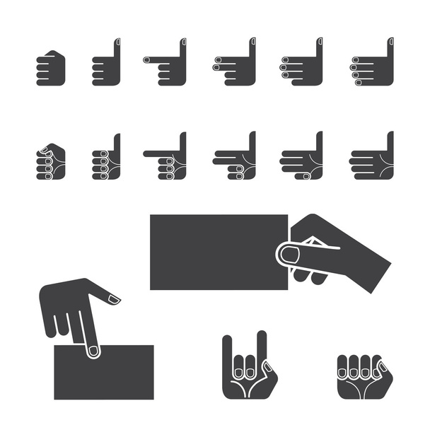 Hand gebaar pictogramserie - Vector, afbeelding