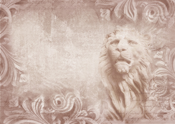 Détails architecturaux. Collage en style grunge avec lion, méandre, chapiteaux, frises
. - Photo, image
