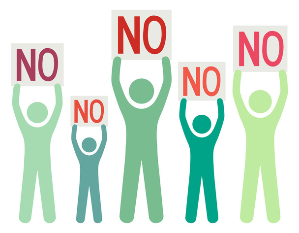 Group of people saying NO - Vector, Image