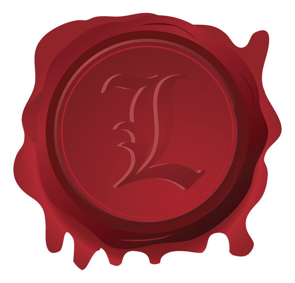 червона воскова печатка ізольована на білому
 - Вектор, зображення