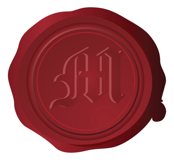 Selo de cera vermelha isolado sobre branco
 - Vetor, Imagem