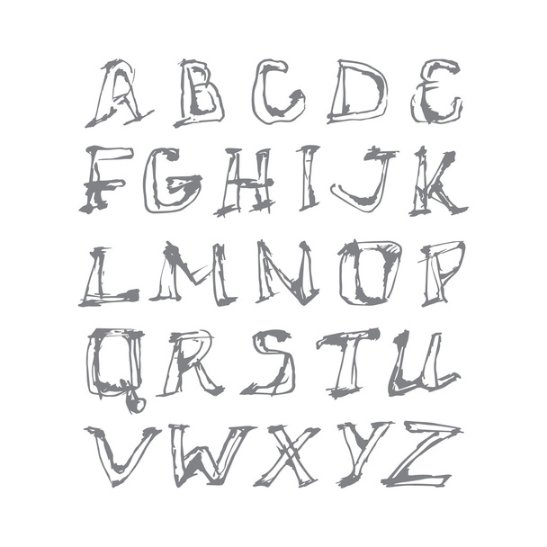 letras dibujadas a mano del alfabeto latino - Vector, Imagen