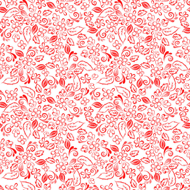 квітковий акварельний візерунок. рука намальовані акварельні квіти і лист у безшовному векторному фоні
 - Вектор, зображення