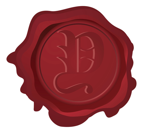 червона воскова печатка ізольована на білому
 - Вектор, зображення