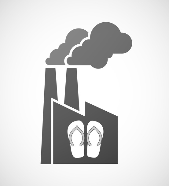 Ikone der industriellen Fabrik mit zwei Flops - Vektor, Bild