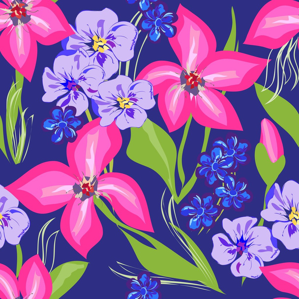 Abstract flower seamless pattern background - Διάνυσμα, εικόνα