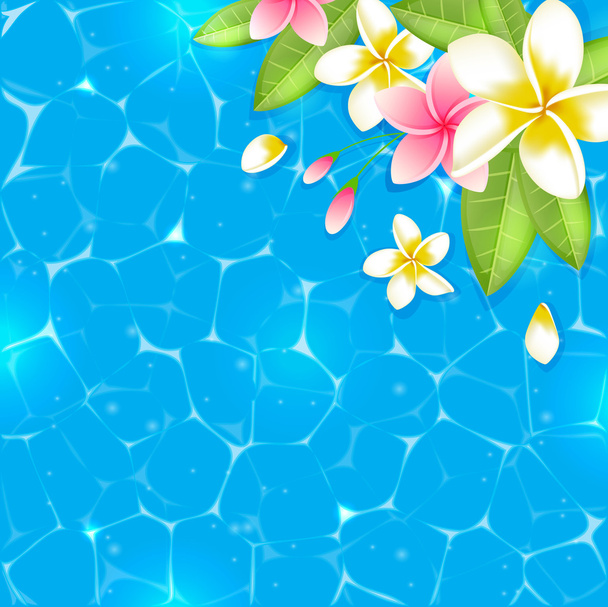Blue tropical summer background - Wektor, obraz