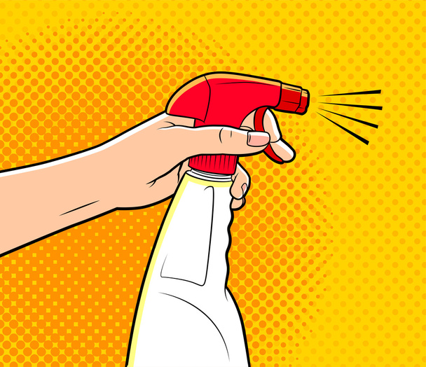 cartoon cleaning spray - Vector, Image