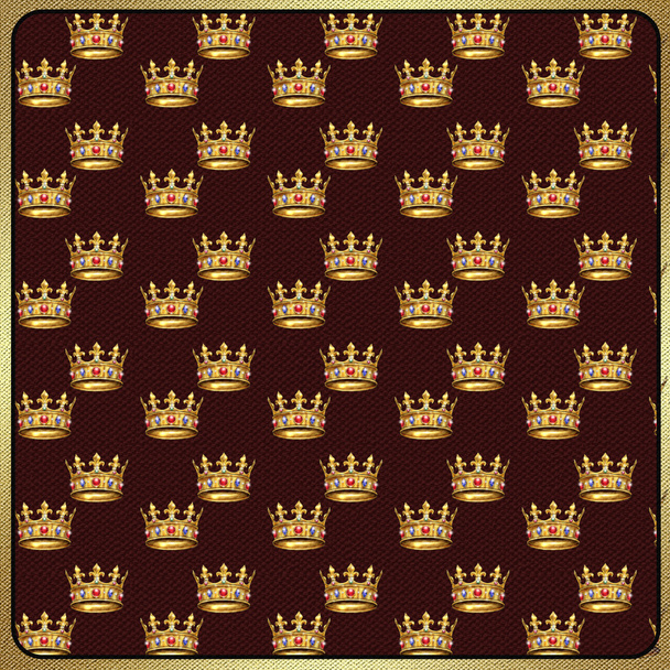 Corona Re modello. Illustrazione. Oro Royal corona tessuto sfondo. Vintage
 - Foto, immagini