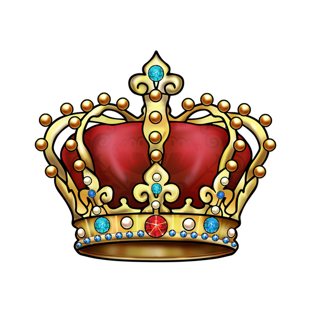 Наследный король. Иллюстрация. Золотая королевская корона. Винтаж
 - Фото, изображение