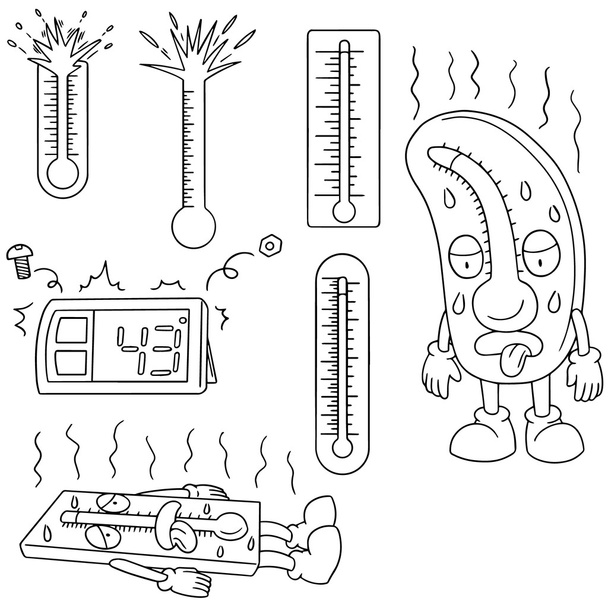 zestaw wektorowy termometru - Wektor, obraz