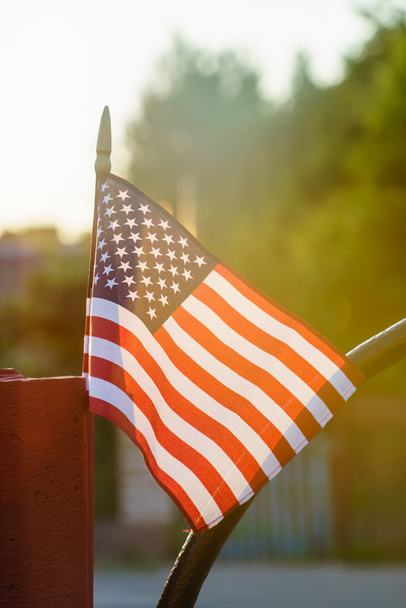 american flag on sunset - Foto, Imagen