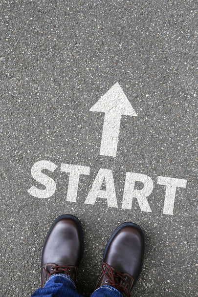 Start starting begin beginning business concept career goals mot - Foto, afbeelding