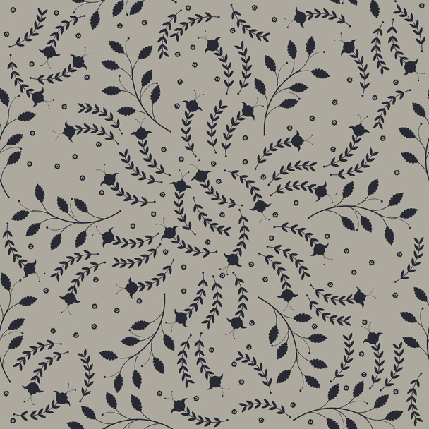 Seamless pattern with floral silhouettes - Vektori, kuva