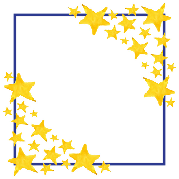 Акварель пять заостренный символ звезды рамка фон
 - Фото, изображение