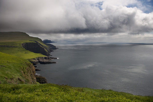 Vista panorâmica de Mykines, Ilhas Faroé
 - Foto, Imagem
