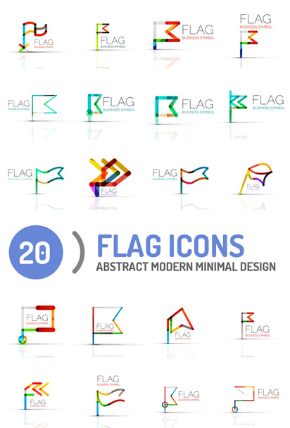 Logo de l'icône du drapeau, design linéaire
 - Vecteur, image