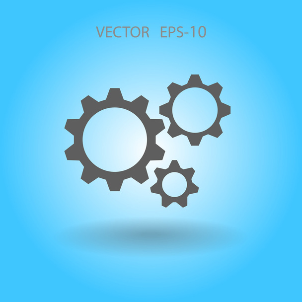 Flat icon of gears - Vektor, Bild