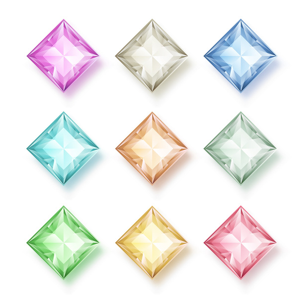 Diamond set on white - Vetor, Imagem