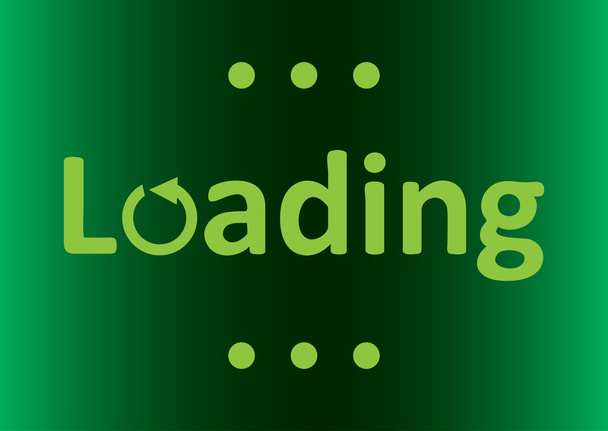 Inscription loading green - Vector, Image