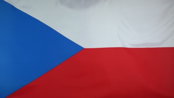 Flaga Republiki Czeskiej prawdziwy tkanina z bliska - Materiał filmowy, wideo