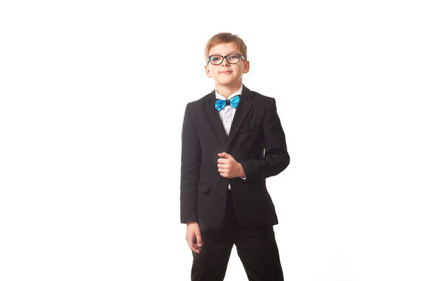 boy student standing on white background - Φωτογραφία, εικόνα