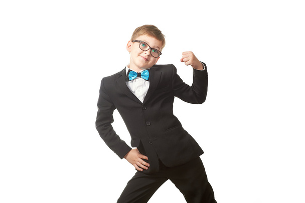 boy student standing on white background - Photo, Image