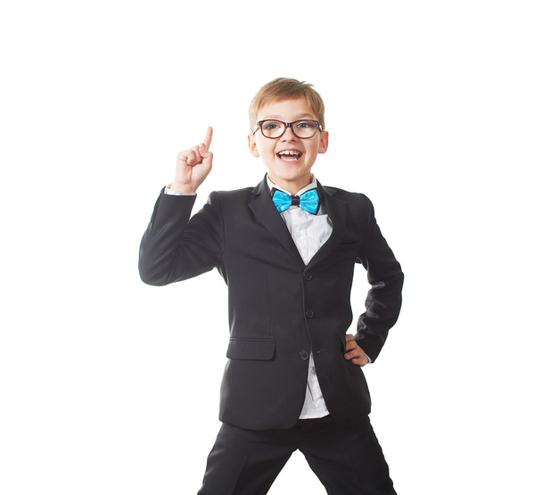 boy student standing on white background - Photo, image