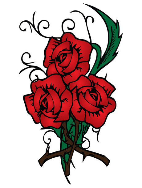 Rote Rosen - Vektor, Bild