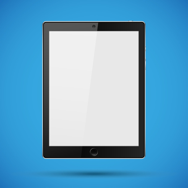 tablet with buttons, realistic camera on a blue background with shadow, stylish vector illustration - Wektor, obraz