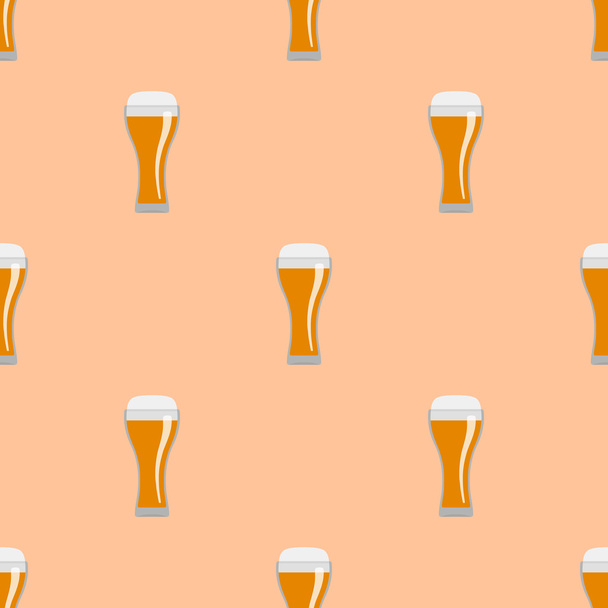 Ποτήρια μπύρα σίτου χωρίς ραφή πρότυπο - Διάνυσμα, εικόνα