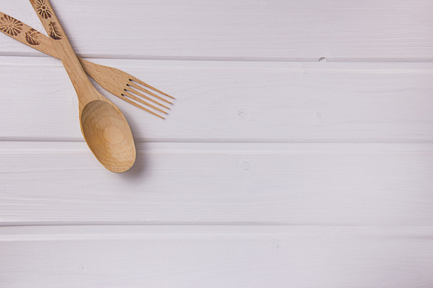 conjunto de herramientas de cocina de madera
 - Foto, imagen