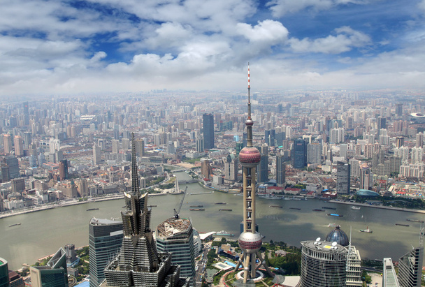 Вид с воздуха на современный мегаполис
 - Фото, изображение
