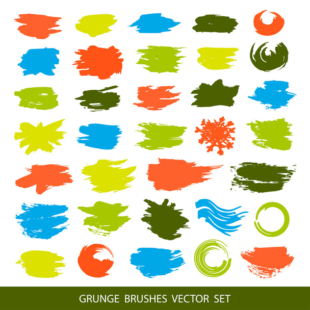 Big set of grunge brush strokes. - Vector, Image