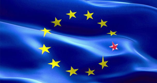 brexit united kingdom england flag star on european flag - Фото, зображення