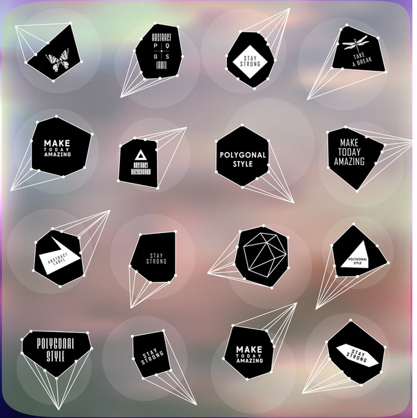 Abstract polygonal label design. Elements of astronomy - Vektor, obrázek