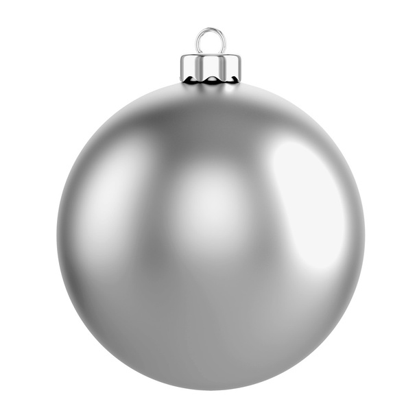 Silver Christmas Ball Isolated on white - Photo, Image