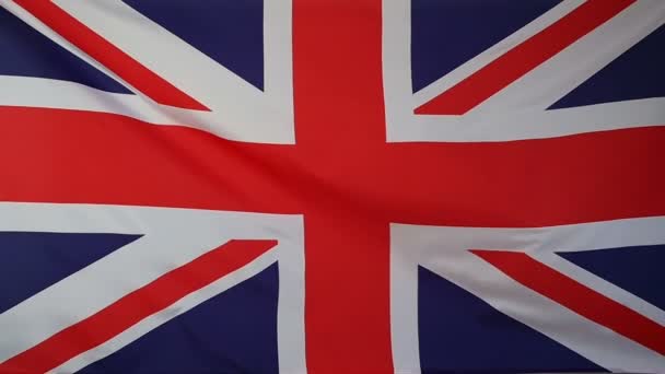 スローモーションの実繊維イギリスの旗 - 映像、動画